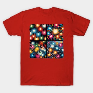 Luminous Lines: Pop Art's Twinkling Tapestry - Christmas Lights T-Shirt